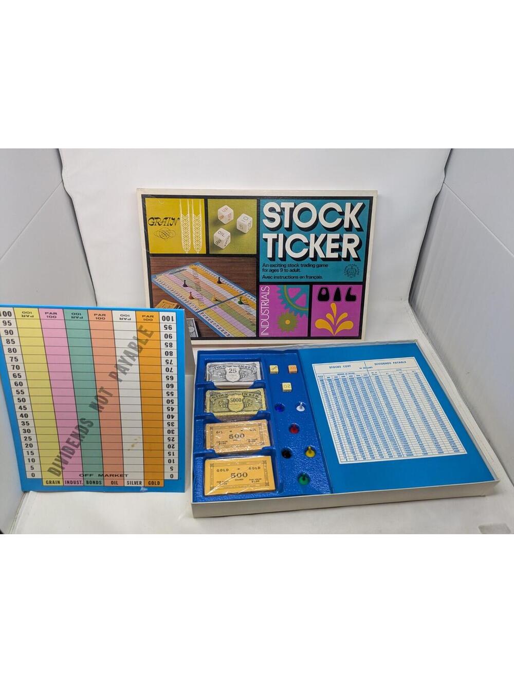 Stock Ticker 1970’s Board Game Copp Clark 100% Complete Bilingual Good